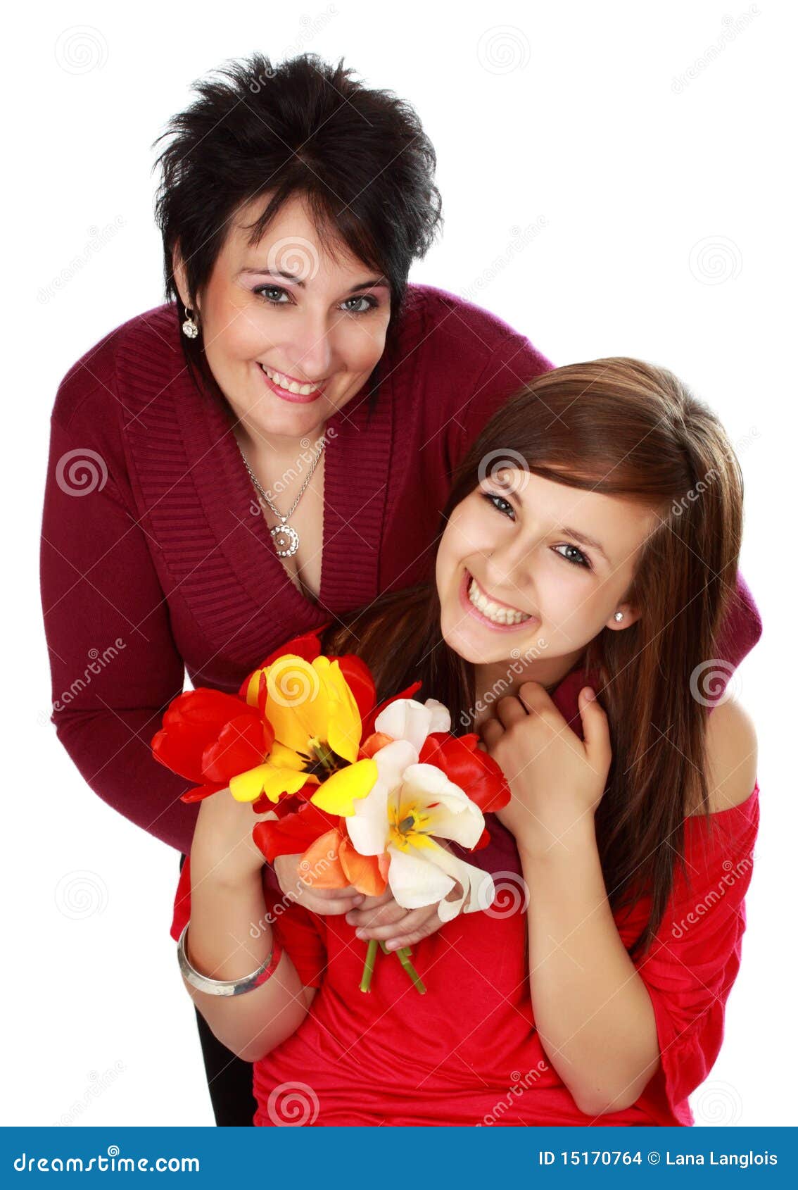 Mother and Daughter with Flowers Stock Photo Image of daughter