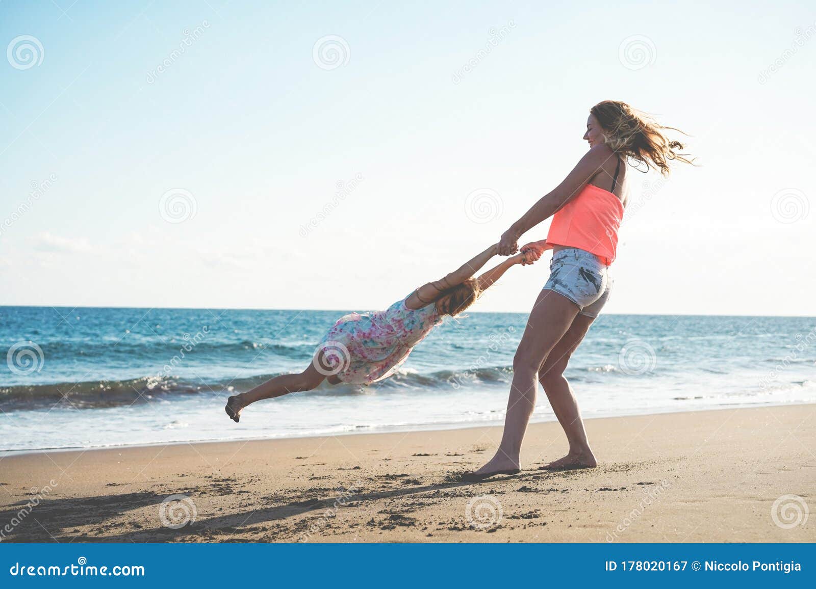 Mother And Daughter Having Fun On Tropical Beach Mum Playing With Her My Xxx Hot Girl 