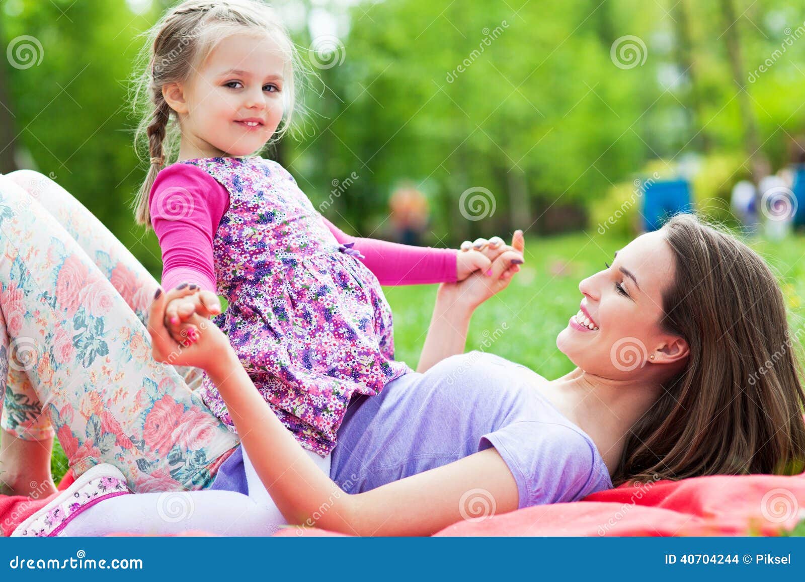 Mother and Daughter Outdoors Stock Photo Image of children, parent