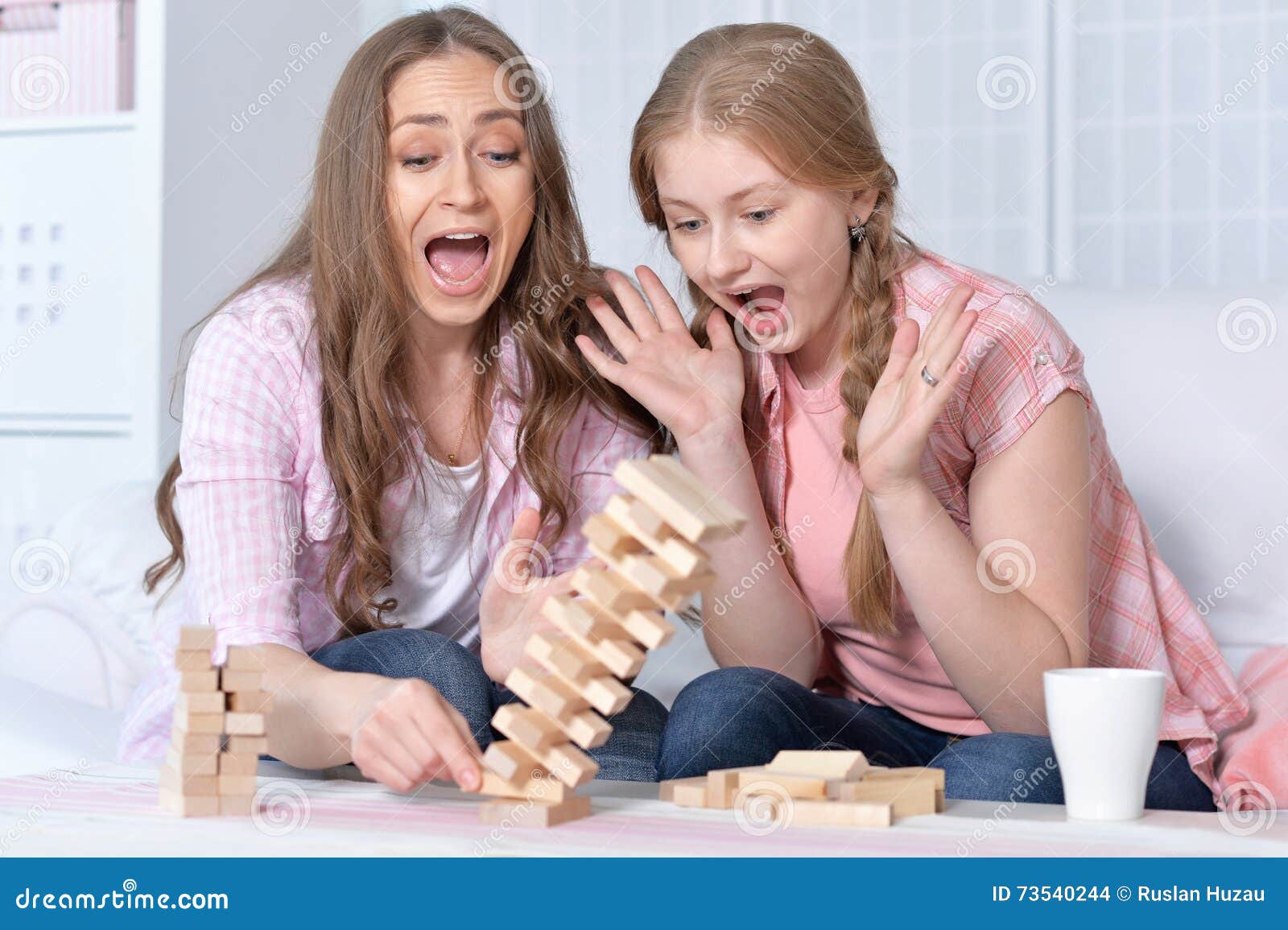 Mother and Daughter Playing Board Game Stock Photo Image of room