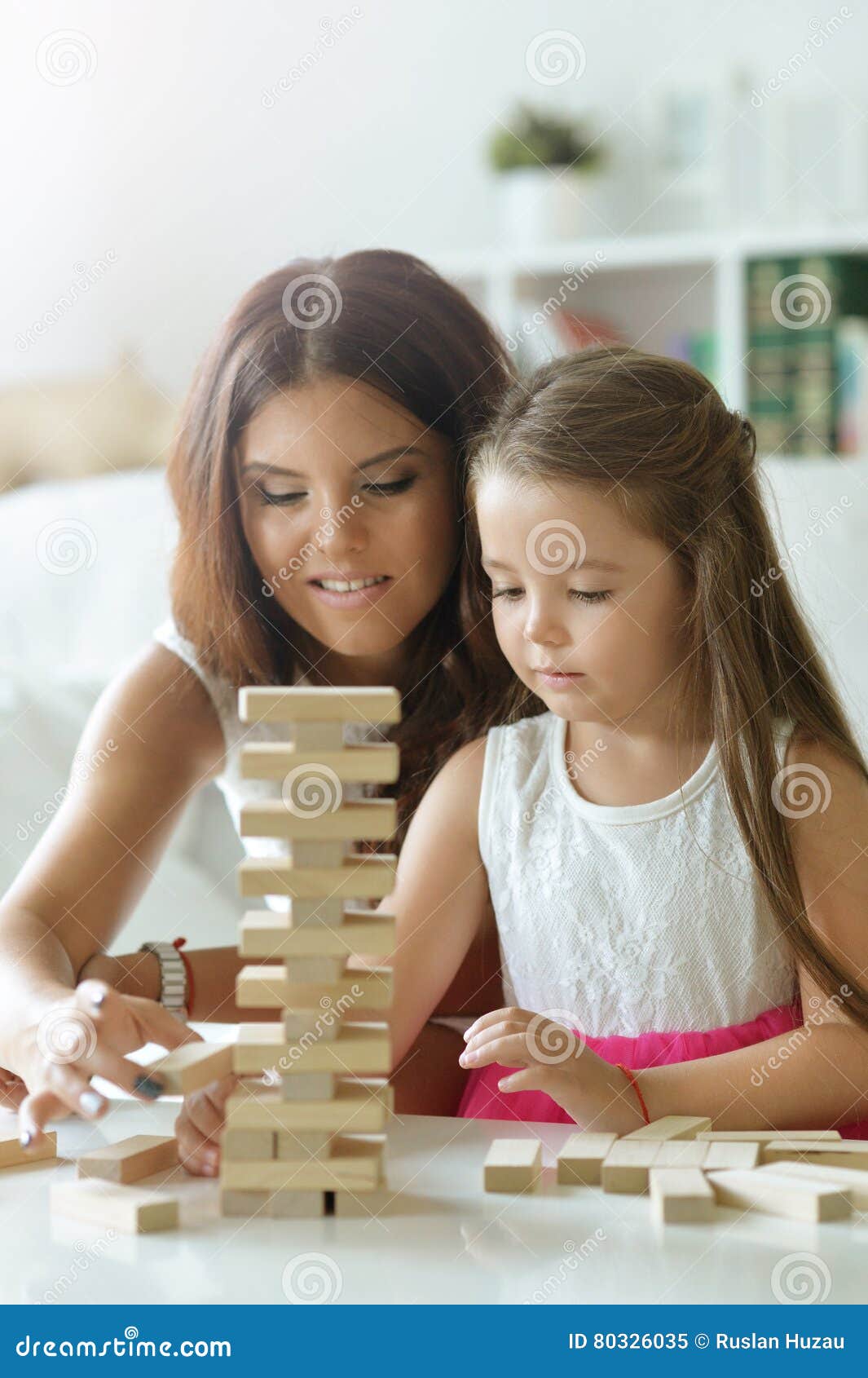 Mother and Daughter Playing Stock Image Image of game, board 80326035