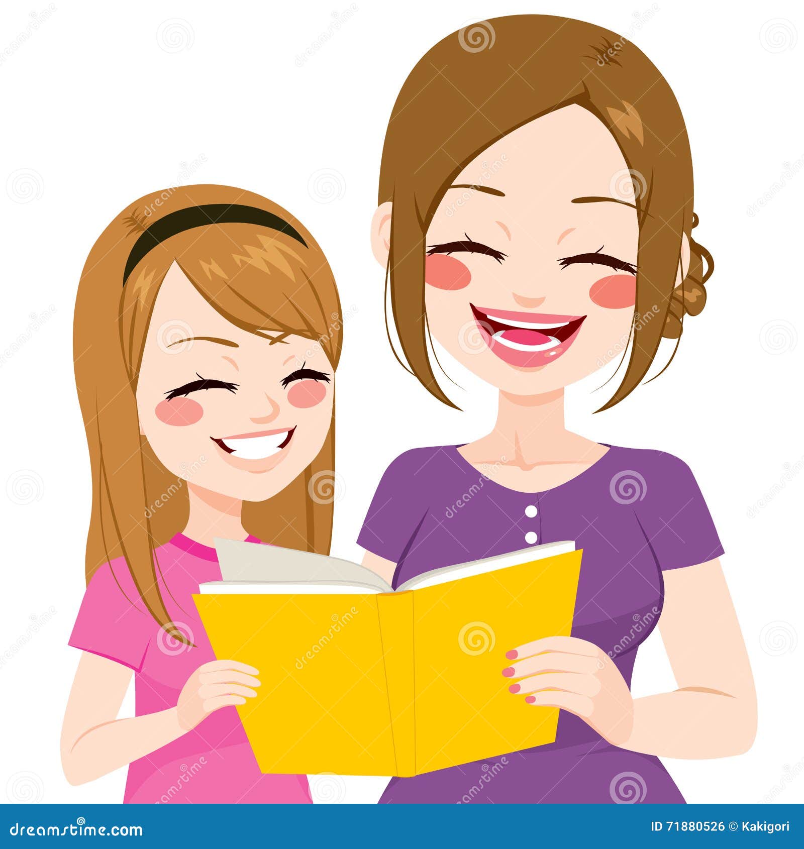 Mother Daughter Reading Stock Vector Illustration Of Single 71880526 