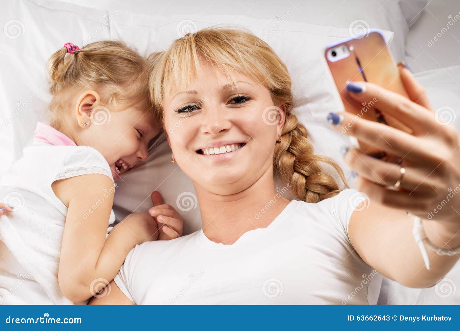 Mother daughter selfie stock image. Image of morning 63662643