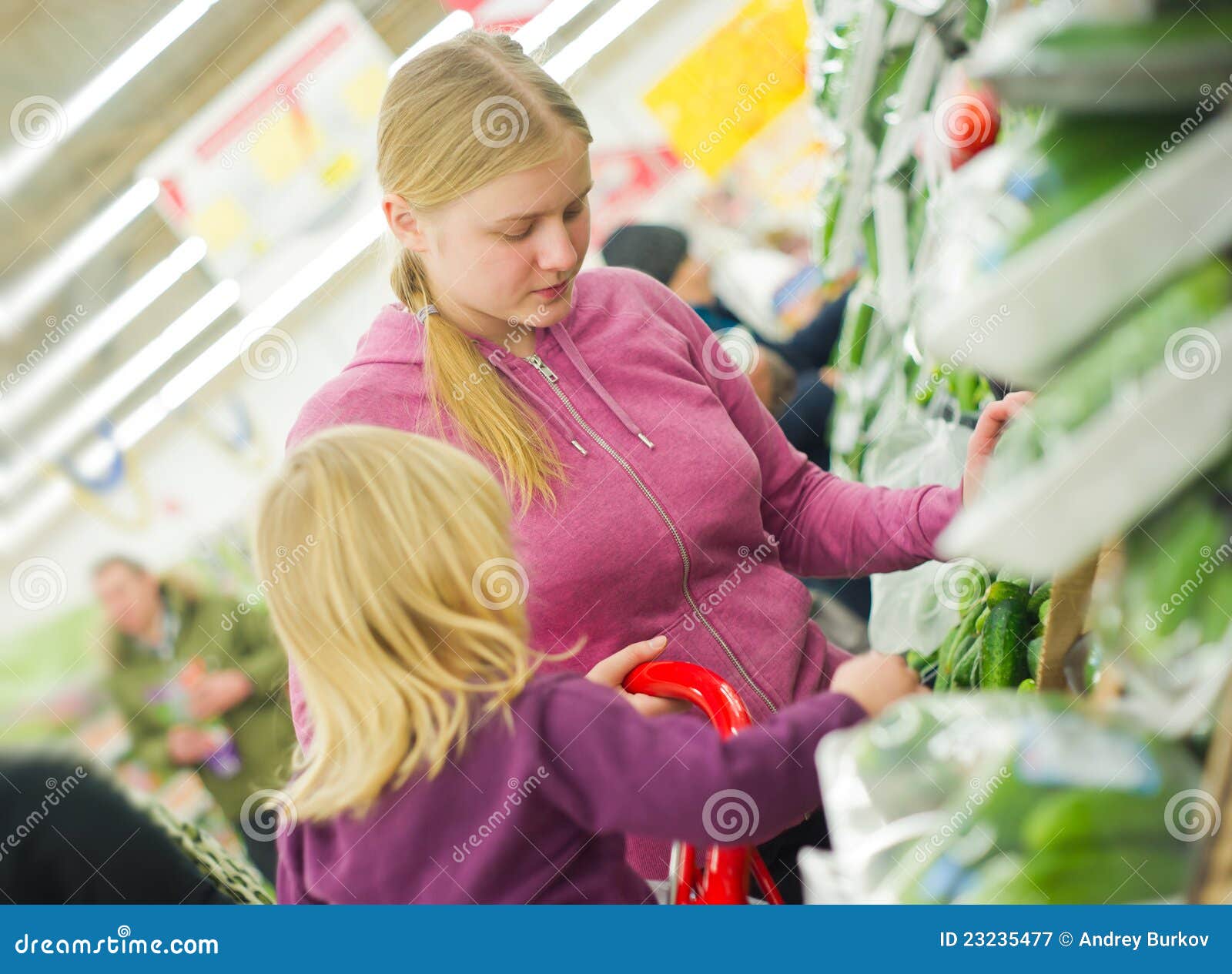 Mother and Daughter in Supermarket Stock Image Image of marketplace