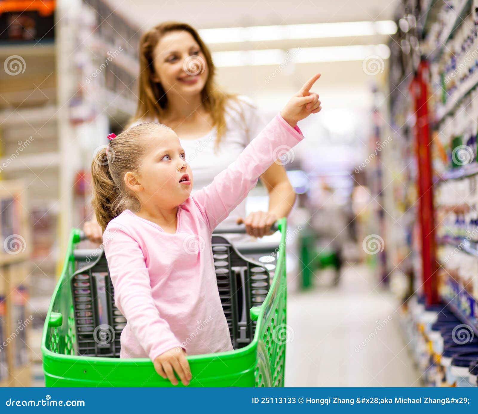 Mother Daughter Supermarket Stock Image Image of care, pink 25113133