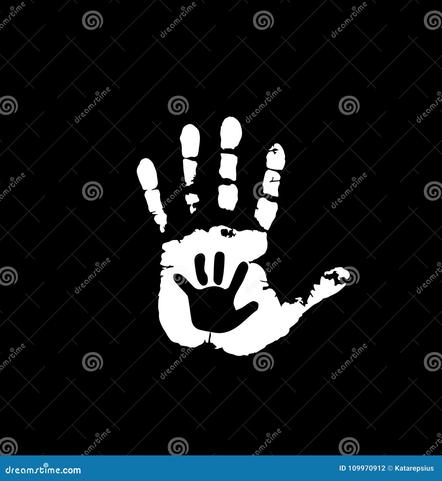 Download Mother Or Father And Child Handprint Stock Vector Illustration Of Little Holding 109970912