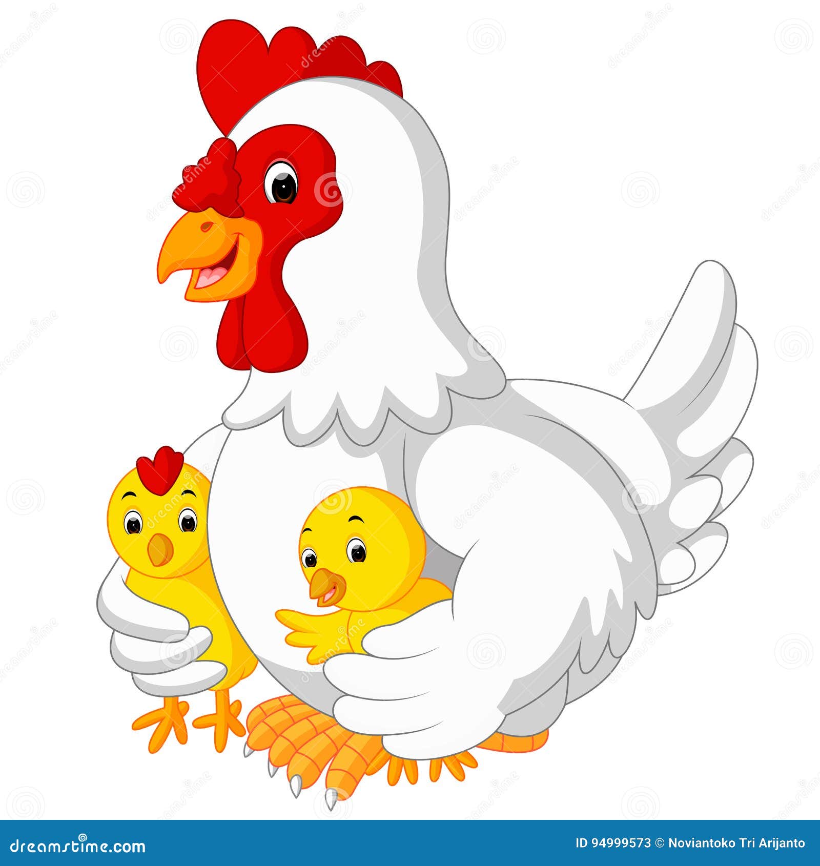 Download Mother Hen With Its Baby Chicks Stock Vector - Illustration of chicken, chick: 94999573