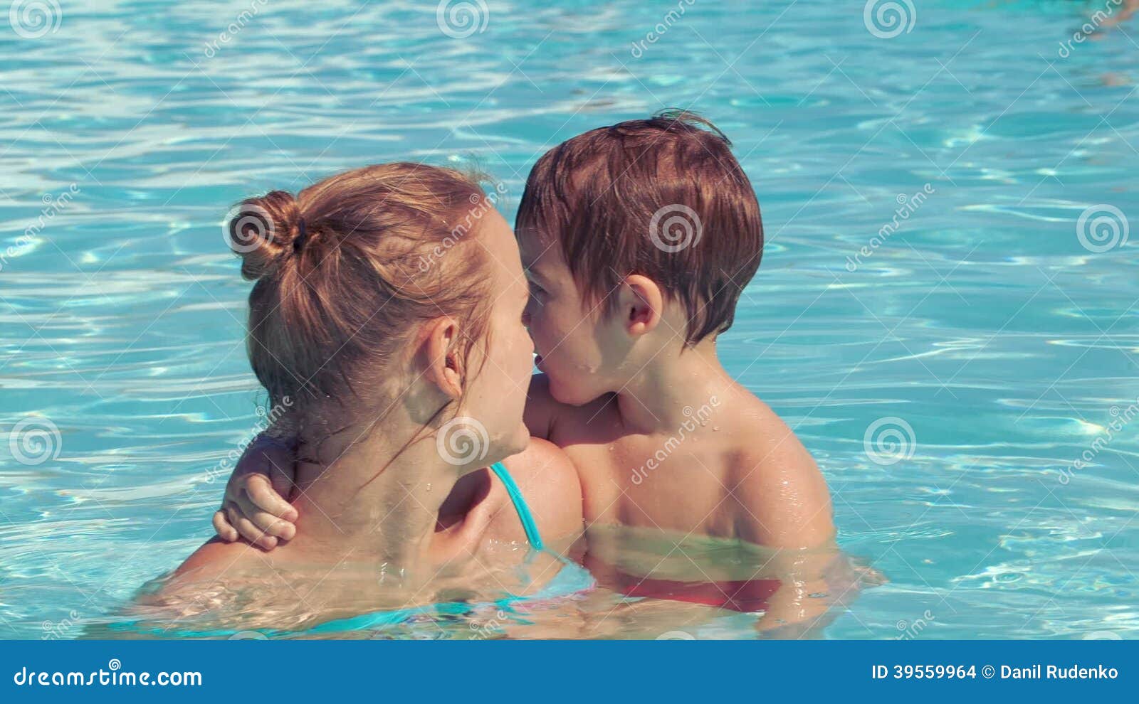 Girls Kissing In The Pool