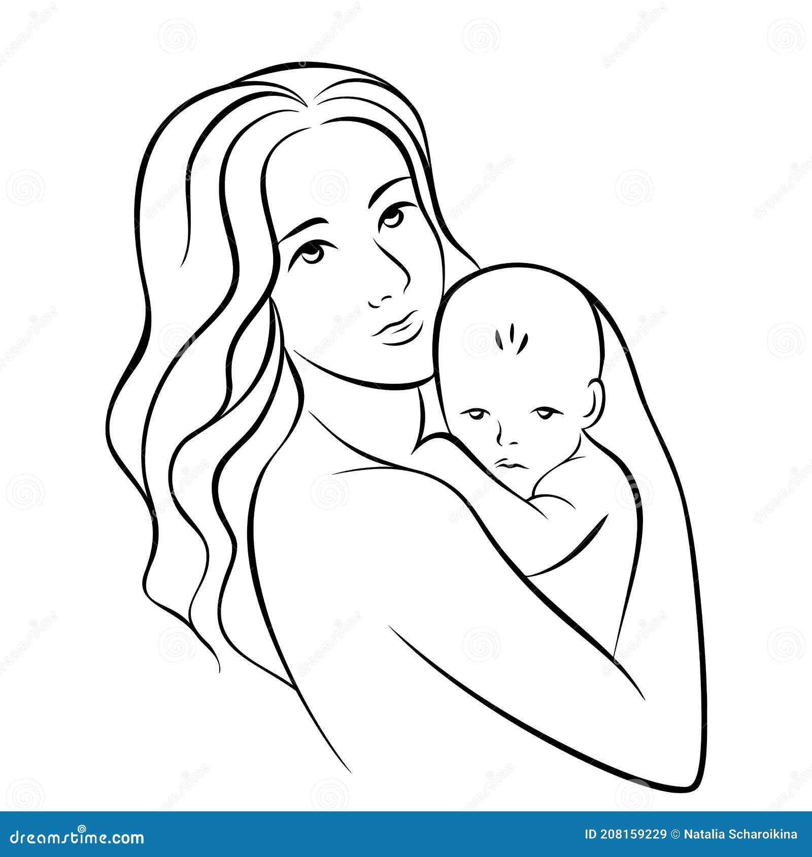 Maternity Hand Drawn Art Female Breast Clipart Baby Shower Newborn Baby Clipart Motherhood Clipart Baby and Breast PNG Infant Clipart