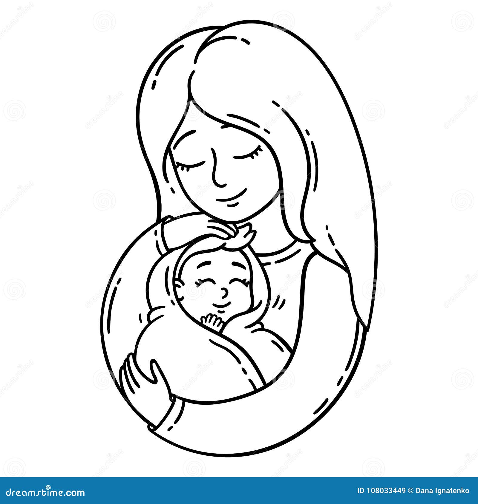 Mother Holding Baby. Isolated Objects On White Background. Vector Mother Holding Baby. Isolated Objects On White Background. Vector