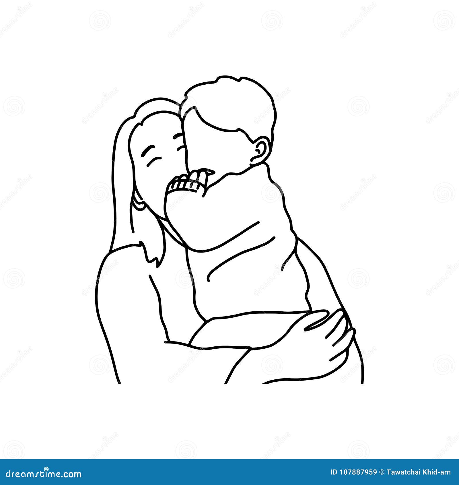 Download Mother Holding Baby Vector Illustration Sketch Hand Drawn ...