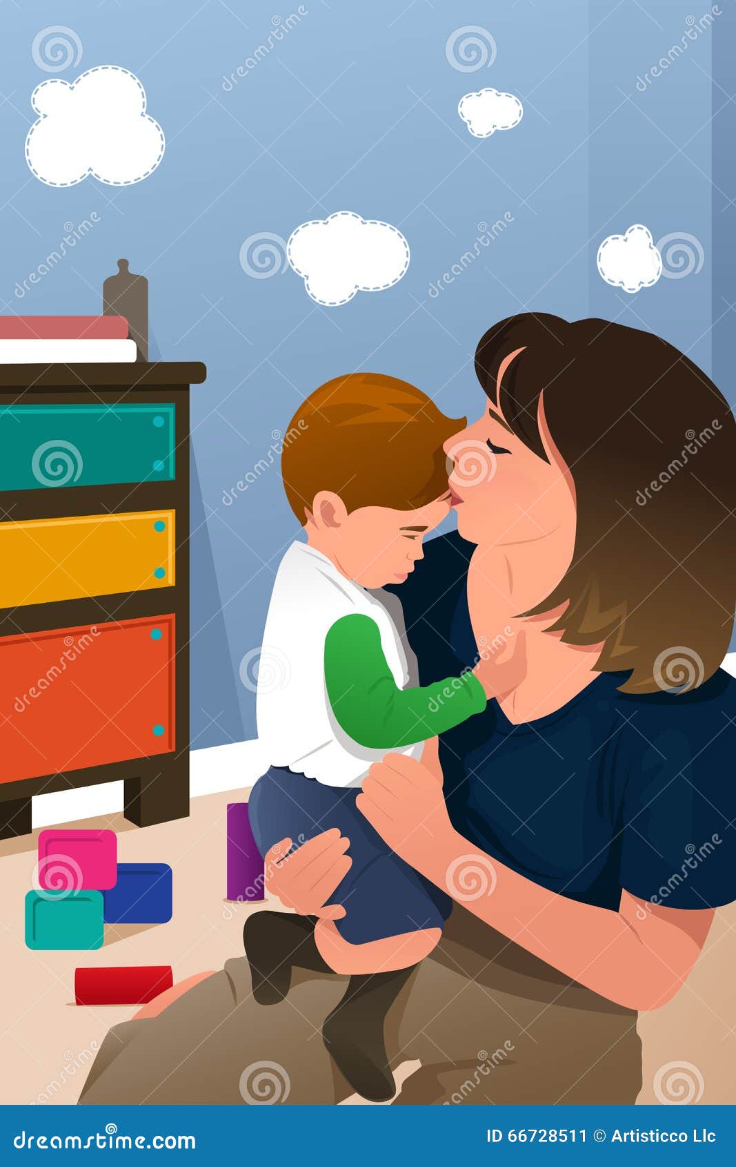 Mother Holding Her Son Stock Vector Illustration Of