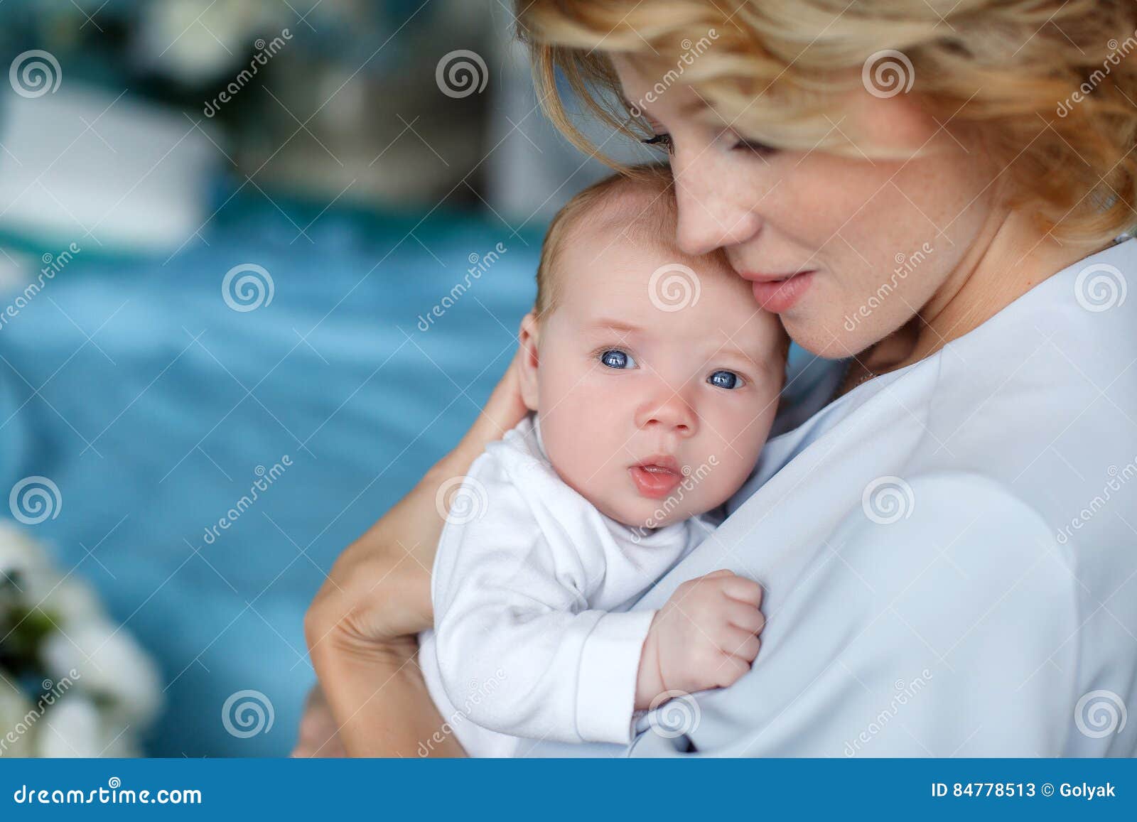 Mother Holding A Newborn Baby In Her Arms Stock Image Image Of