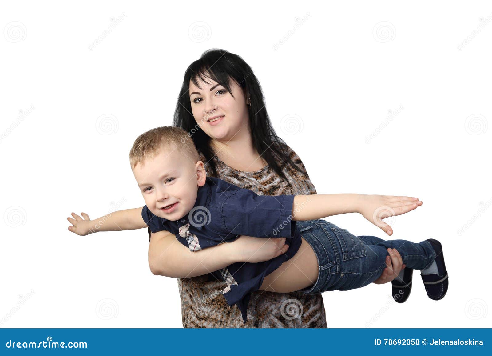 Mother holds son on hands stock ph image