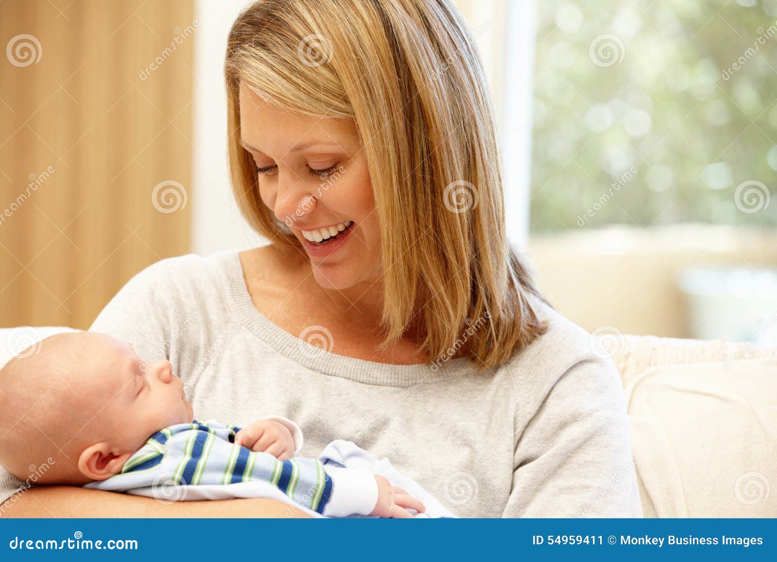 Mother at Home with New Baby Stock Image Image of baby, mother 54959411