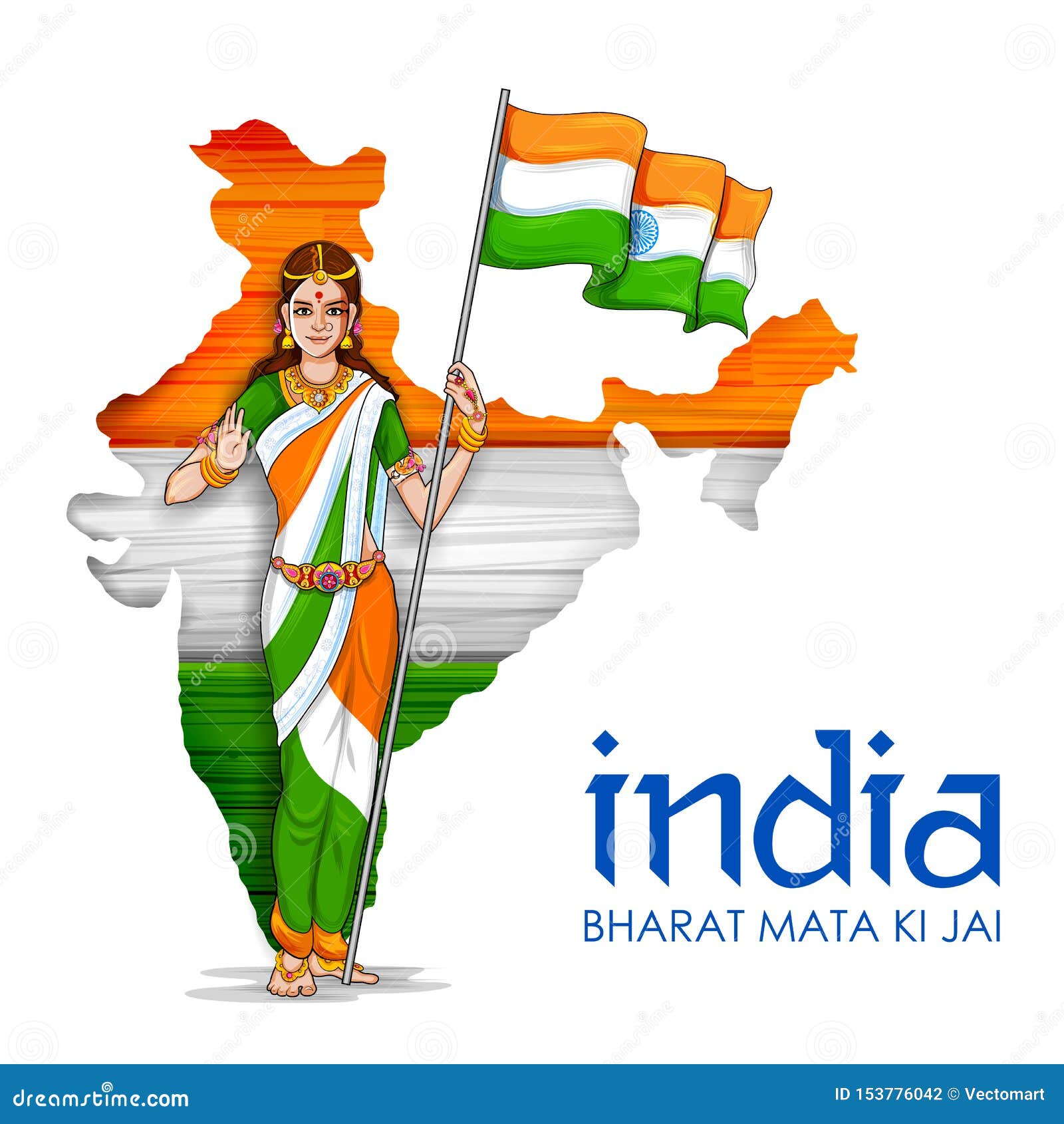 Mother India on Indian Background for Happy Independence Day of India Stock  Vector - Illustration of 26th, holiday: 153776042
