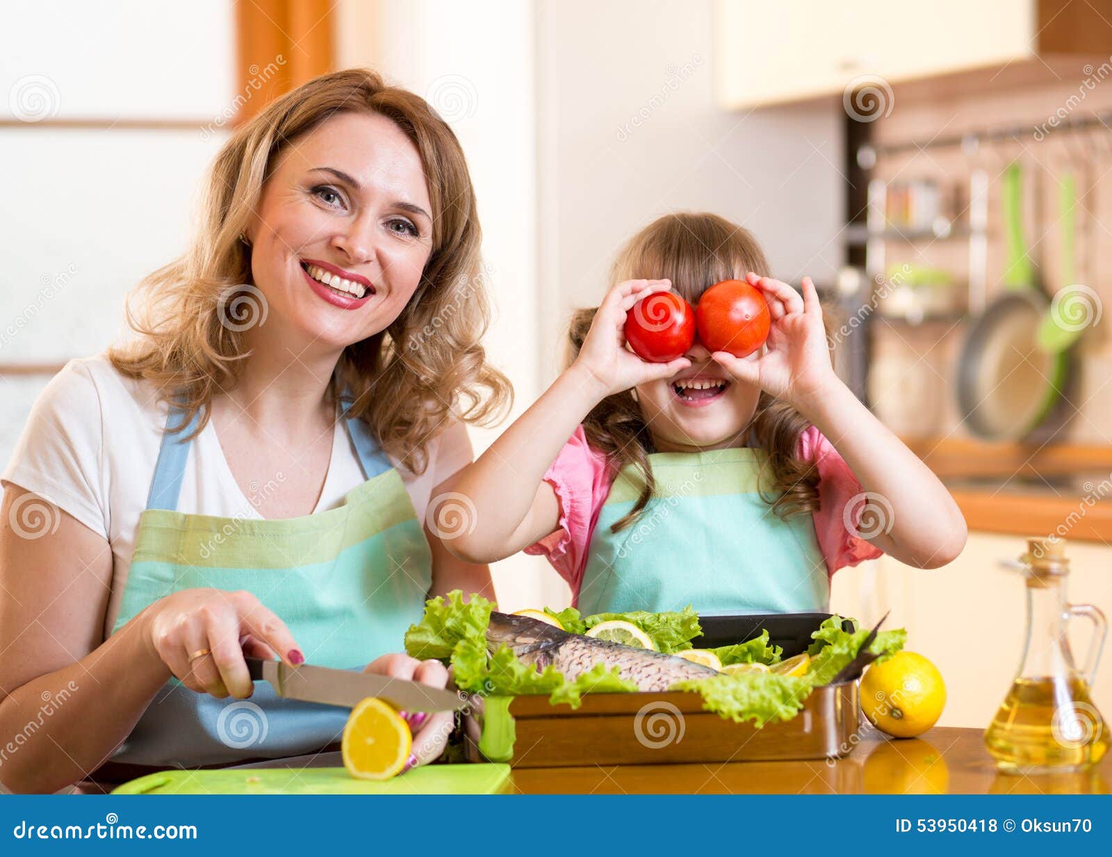 Mother and Kid Cooking and Having Fun in Kitchen Stock Photo Image of