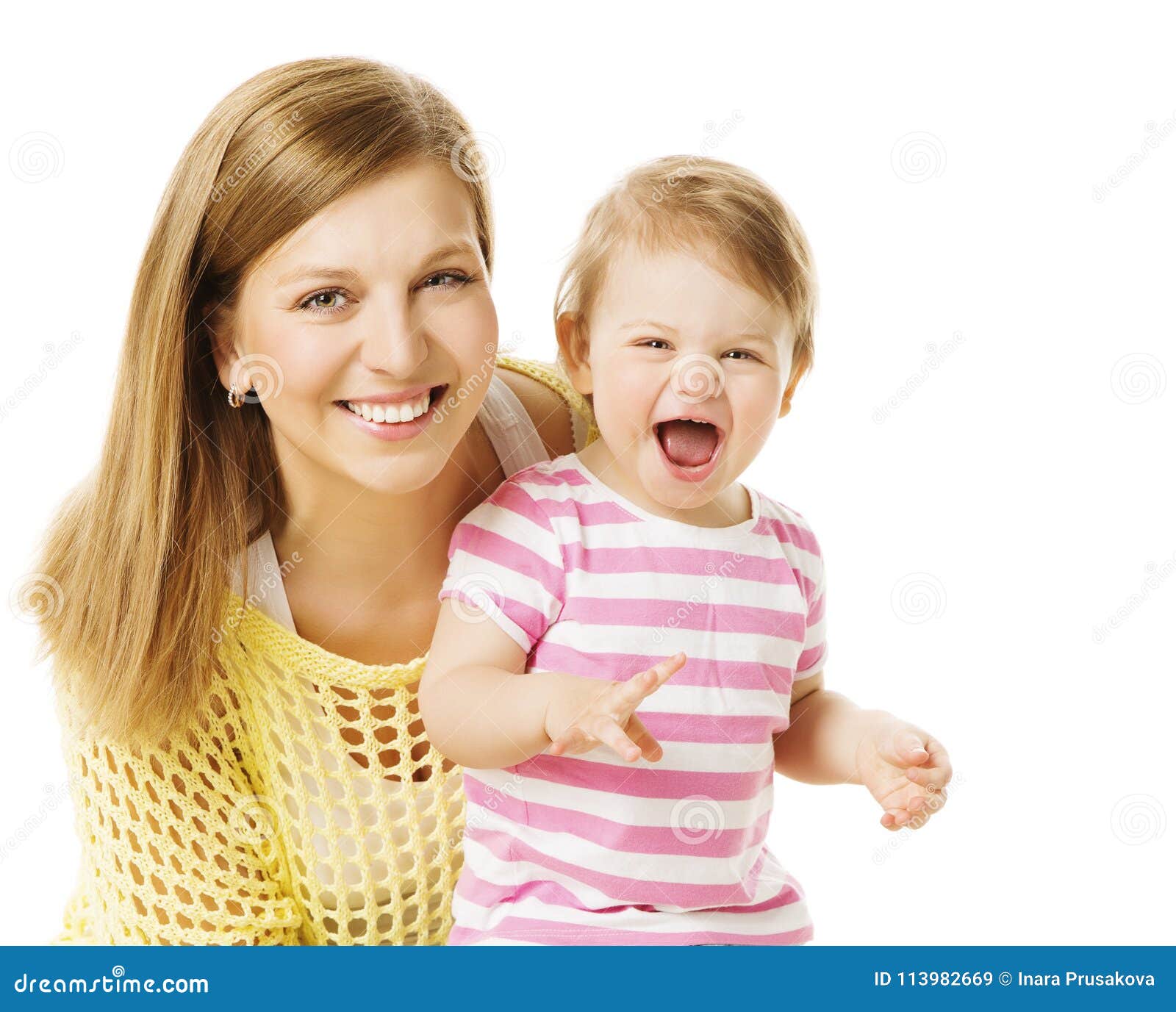 Mother And Kid Girl Happy Mom With Baby Daughter Infant Child Stock Image Image Of Girl Expressing