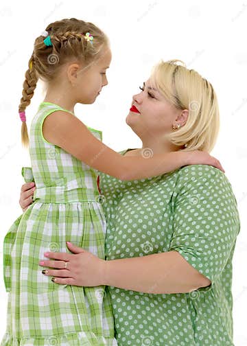 Mother And Little Daughter Gently Embrace Stock Image Image Of Daughter Love 132720073 