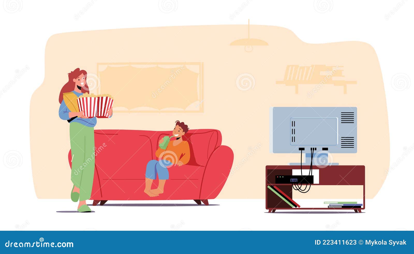 couch and tv clipart kids