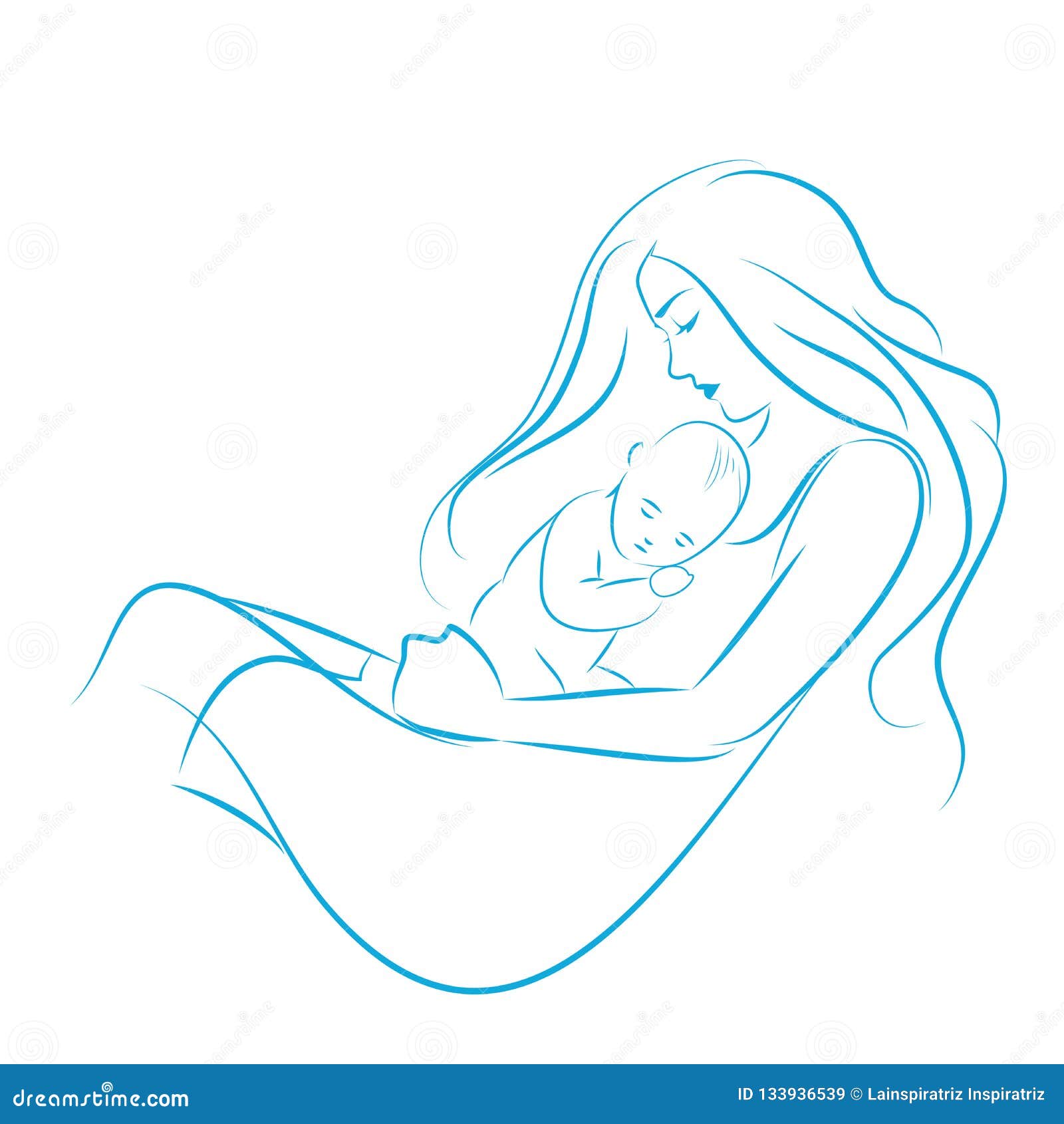 Mother's Day Free Warm Mother And Child Drawing Style Psd Download PNG  Images | PSD Free Download - Pikbest