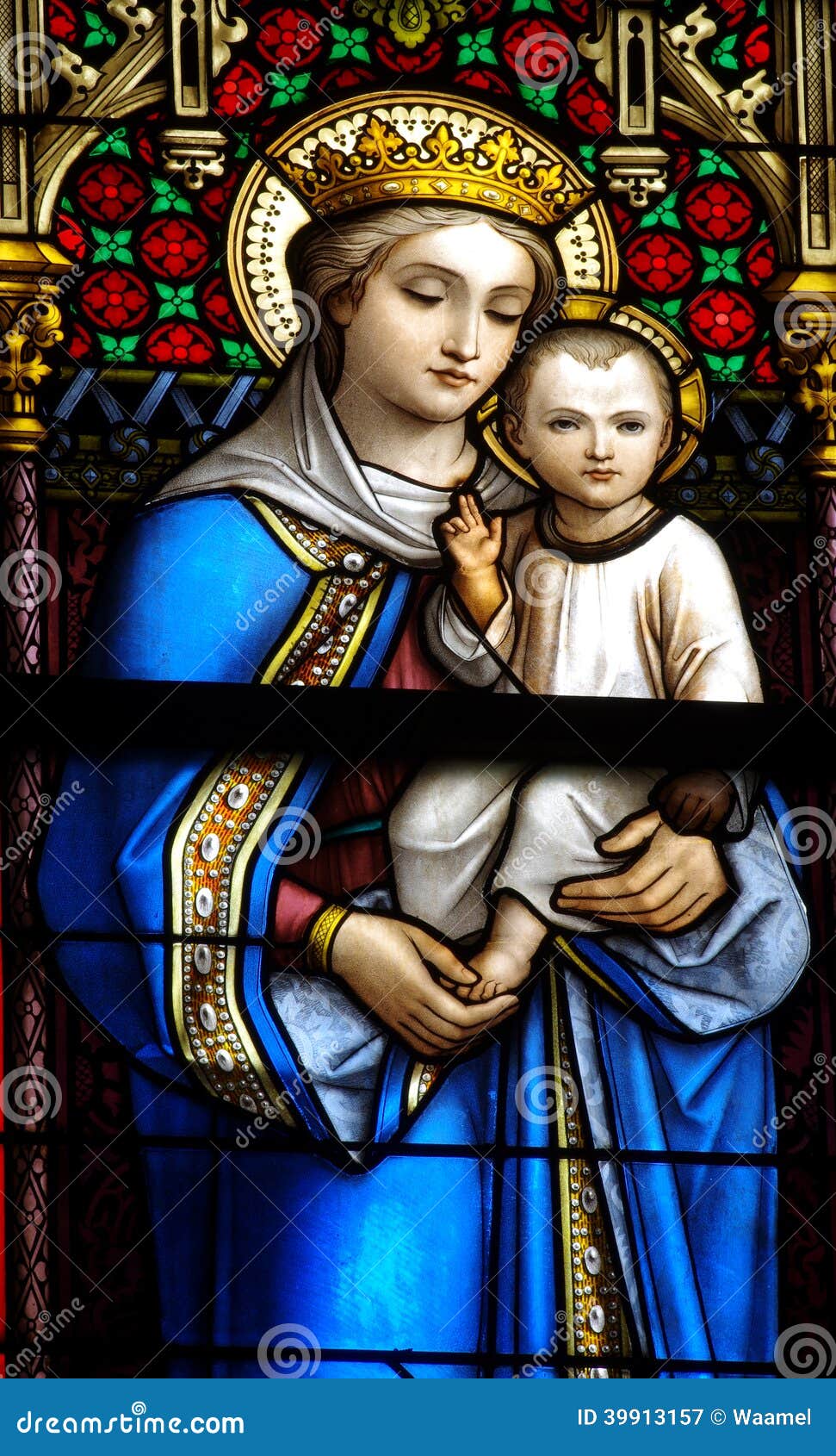 Mother Mary and Jesus stock image. Image of church, icon - 39913157