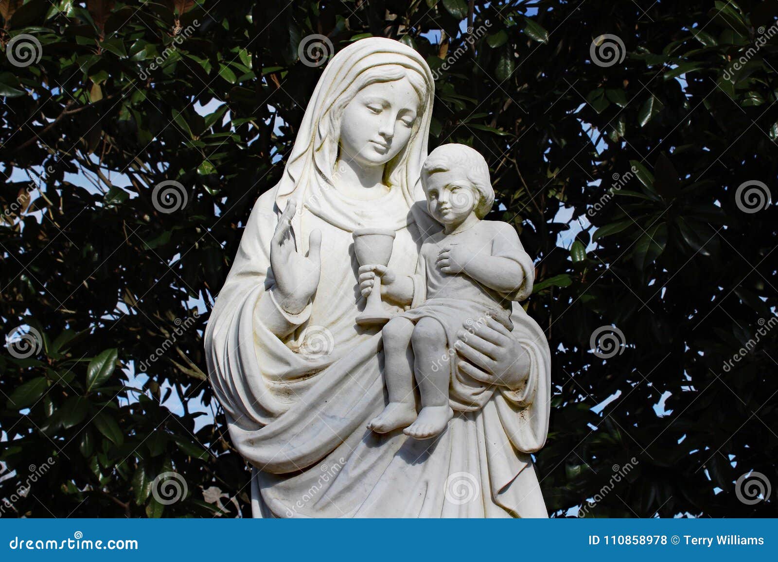 Mother Mary with Jesus Statue Catholic Religious Stock Photo ...