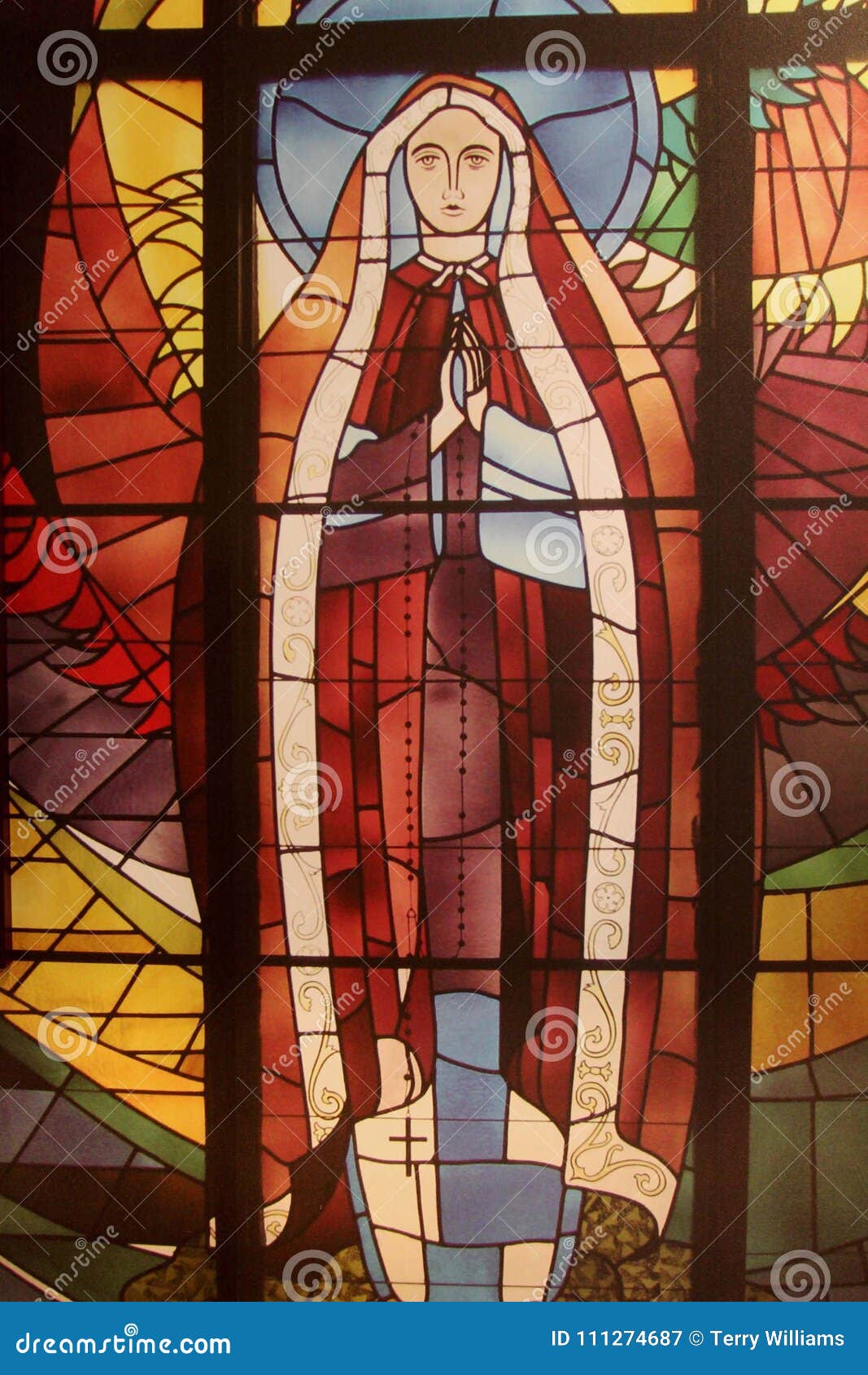 mother mary stained glass window catholic christin