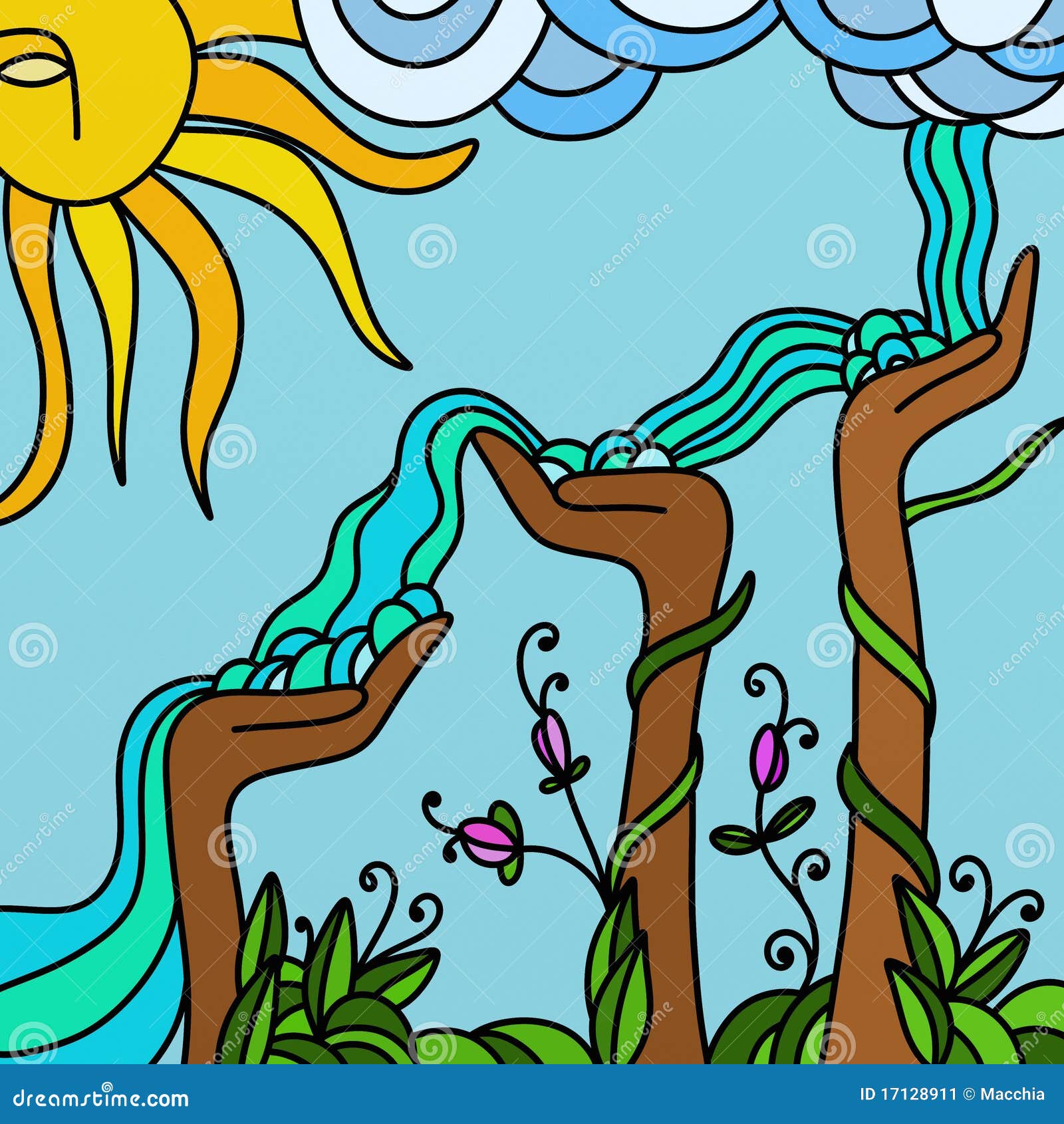 Mother Nature stock illustration. Illustration of vines 17128911