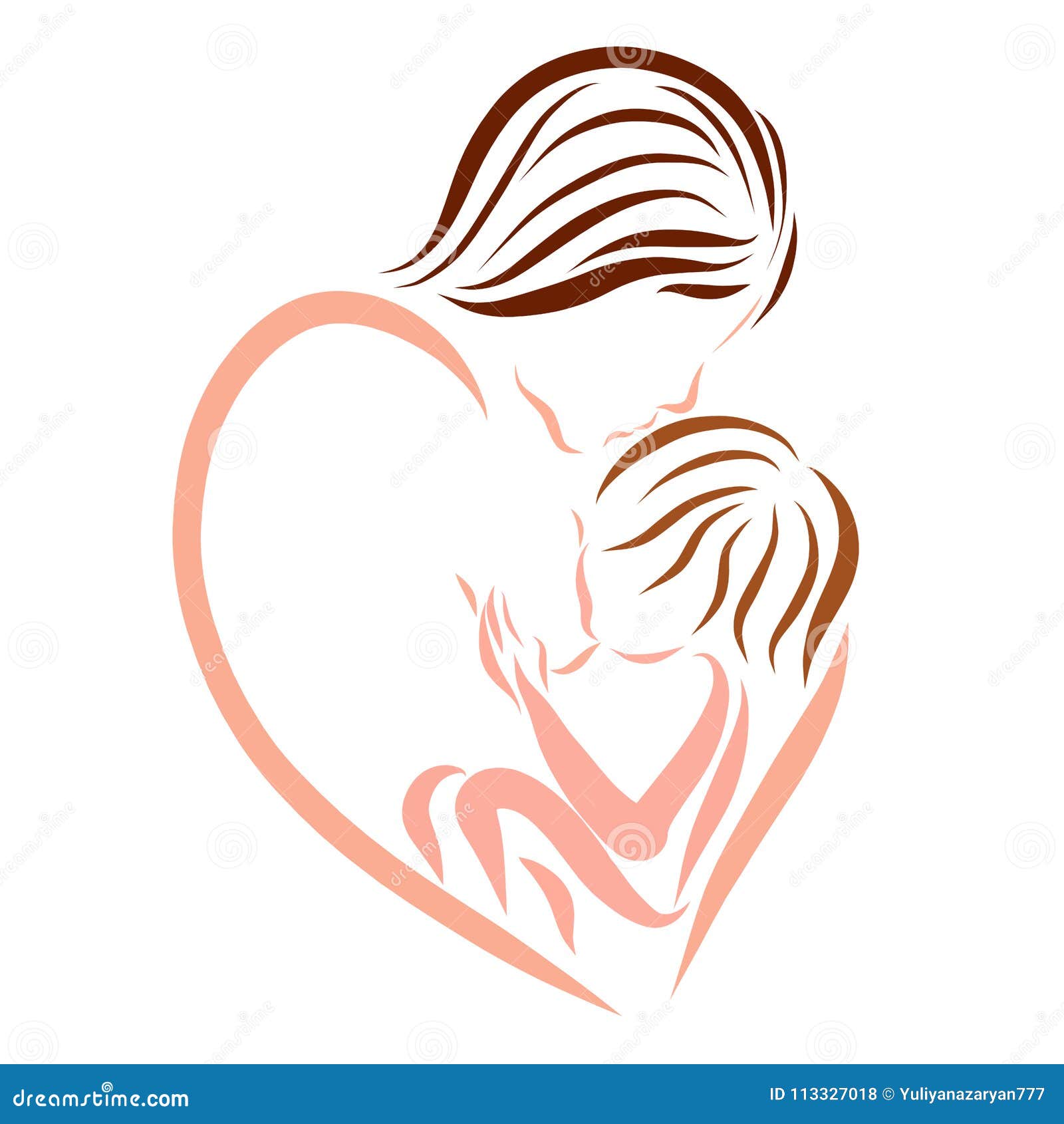Mother Nursing a Baby, Love and Tenderness, Logo Stock Illustration ...