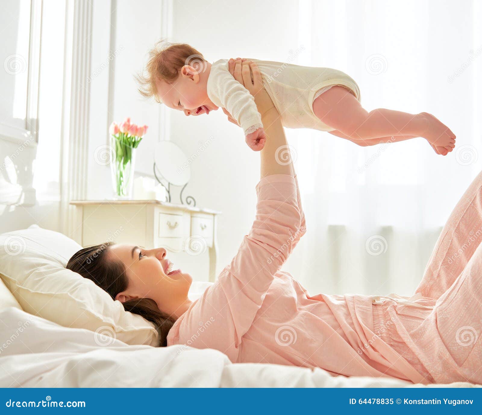 Mother Playing with Her Baby Stock Image - Image of fondness, child ...