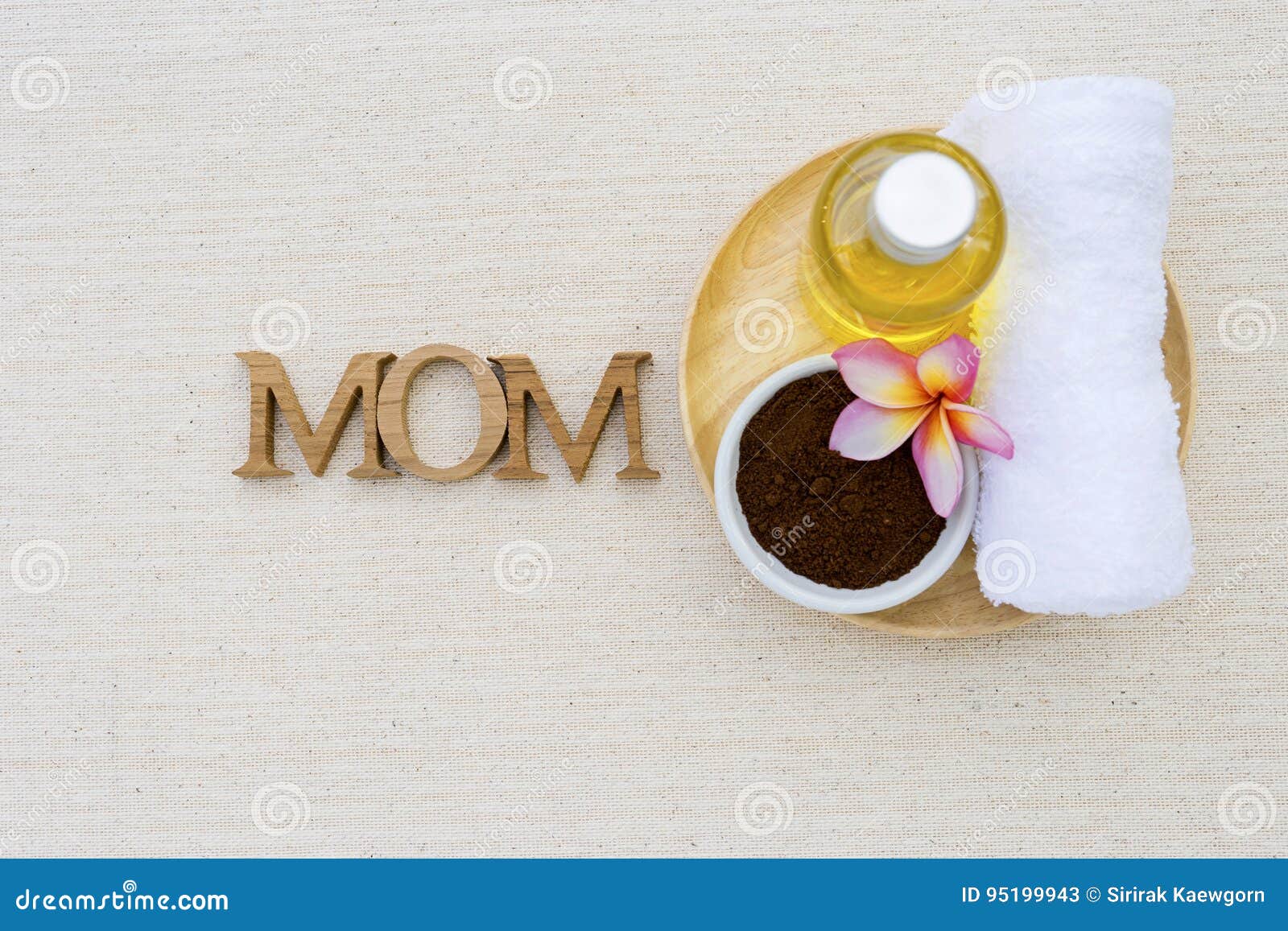 Mother`s Day With Spa Concept On Canvas Background Stock Image Image of clean, flower 95199943