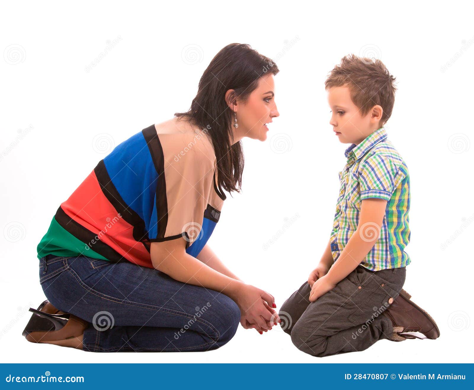 Mother And Son Conversation Stock Image Image Of Home Female