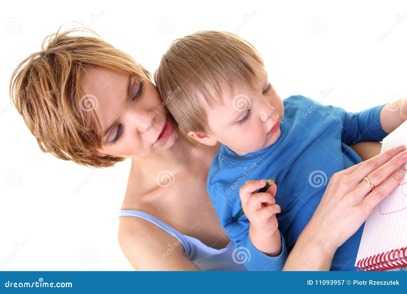 Mother and son drawing stock image. Image of love, adorable - 11093957