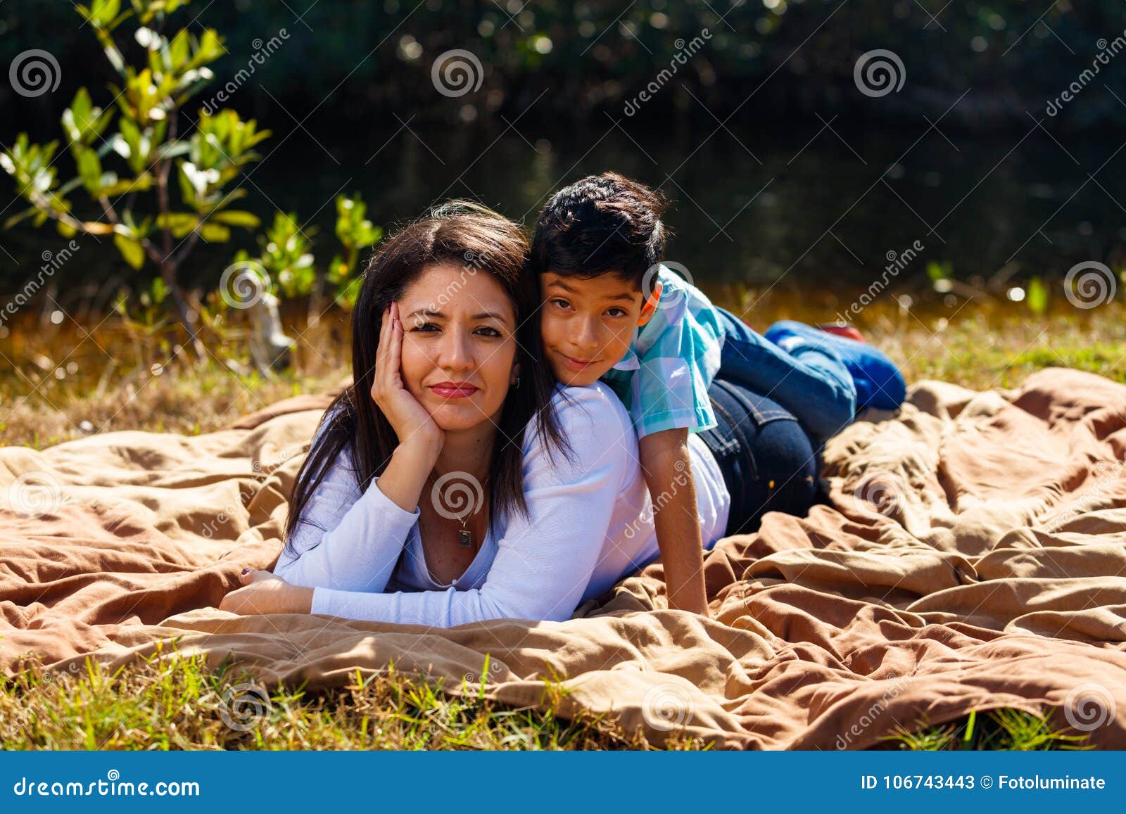 Mother And Son Outdoor Portrait Stock Image Image Of Portrait Closeness
