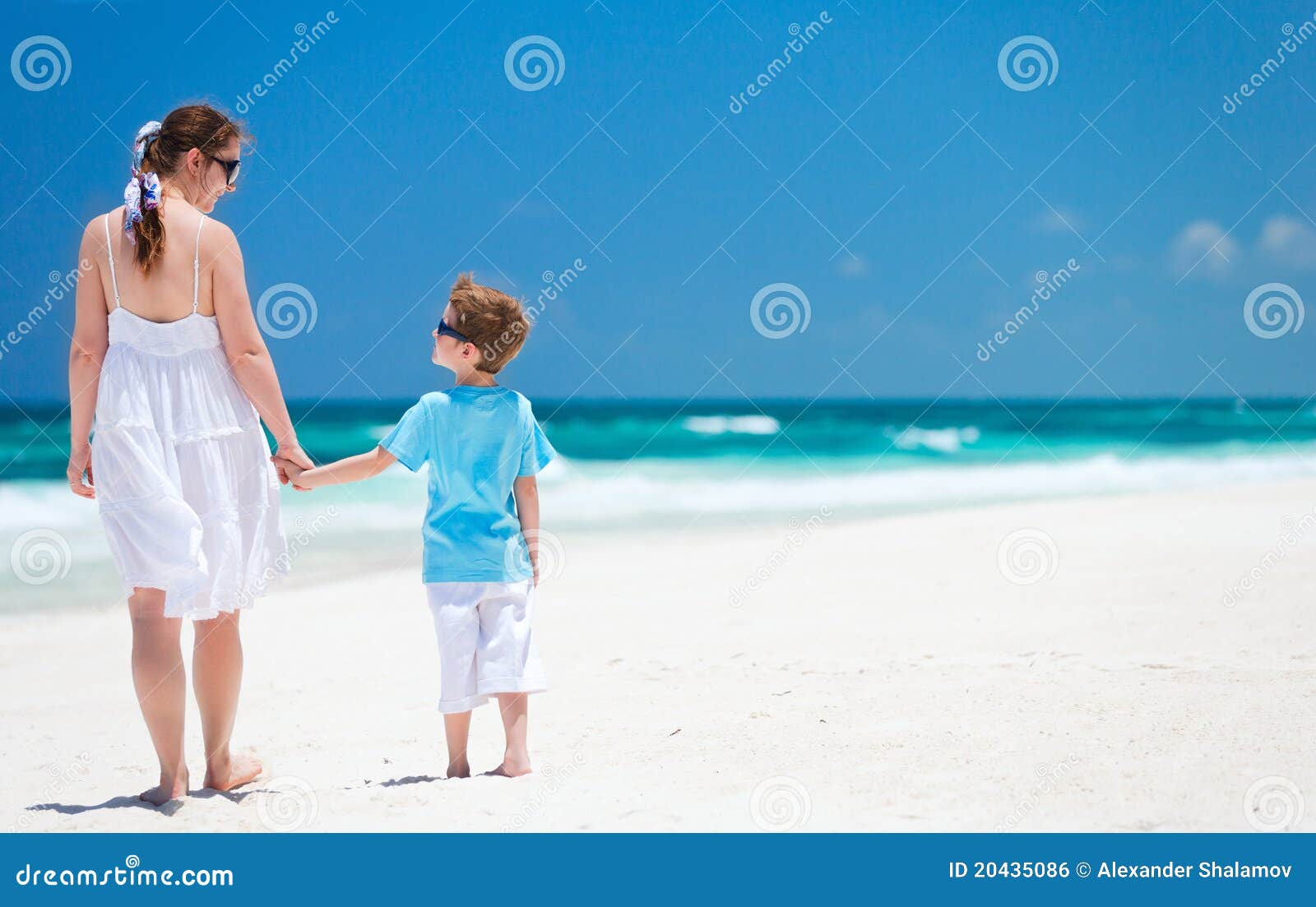 Mother and son on vacation stock photo. Image of beach 20435086