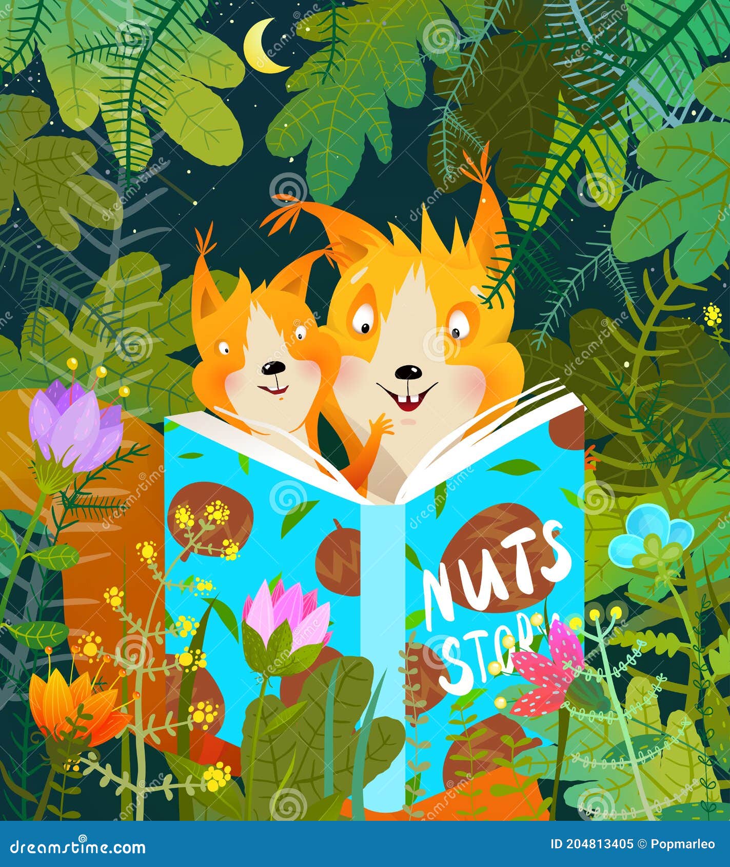 Mother Squirrel Reading Book for Baby in Woods Stock Vector - Illustration of fairytale, design: 204813405 Mother Squirrel Reading Book for Baby in Woods Stock Vector - Illustration of fairytale, design: 204813405