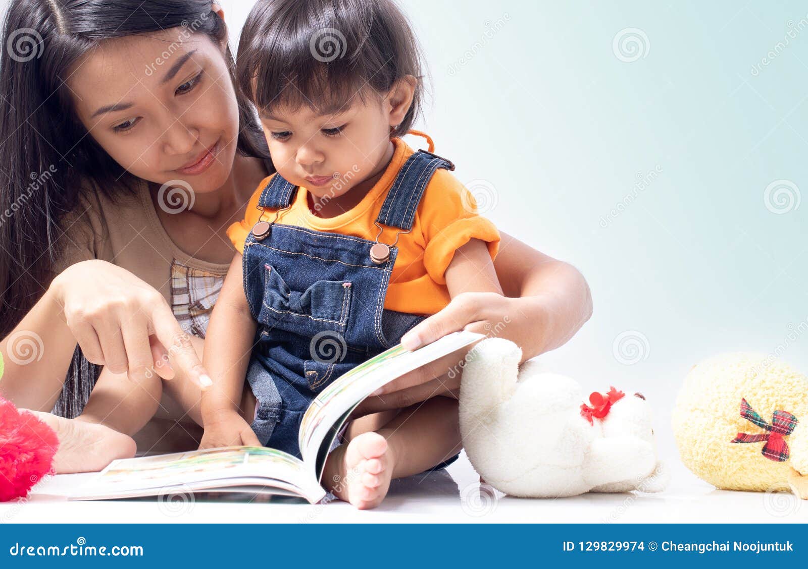 Mother Teach Child To Read A Book Stock Photo Image Of Read