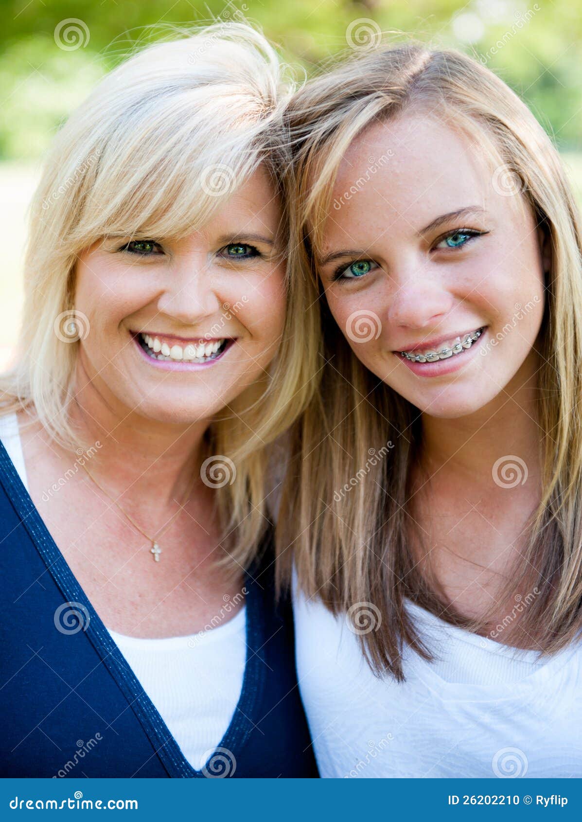 Mother and Teenage Daughter Stock Photo - Image of happy, outdoor: 26202210