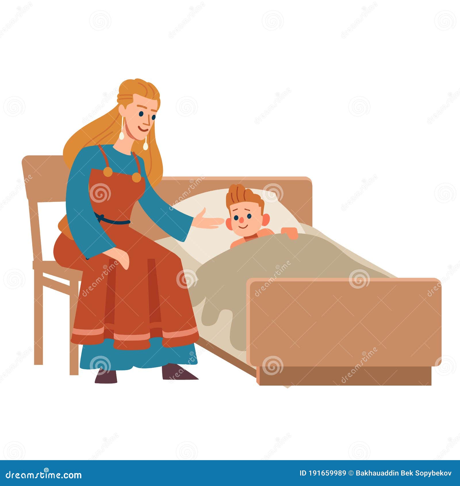 family bedtime story clip art