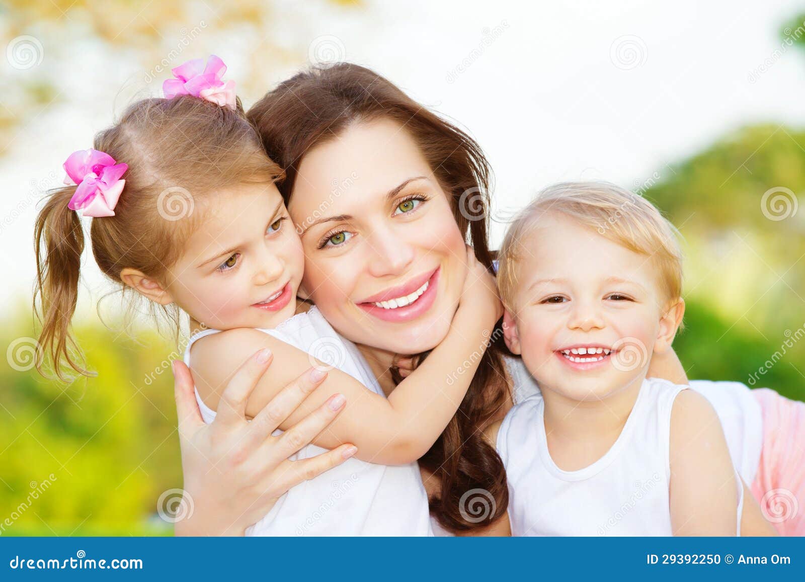 Mother with two kids stock photo. Image of baby, nice 29392250