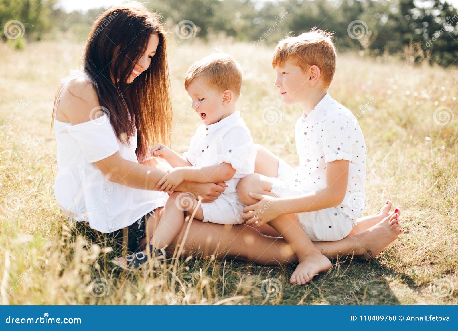 Mother With Two Sons Stock Photo Image Of Child Couple 118409760