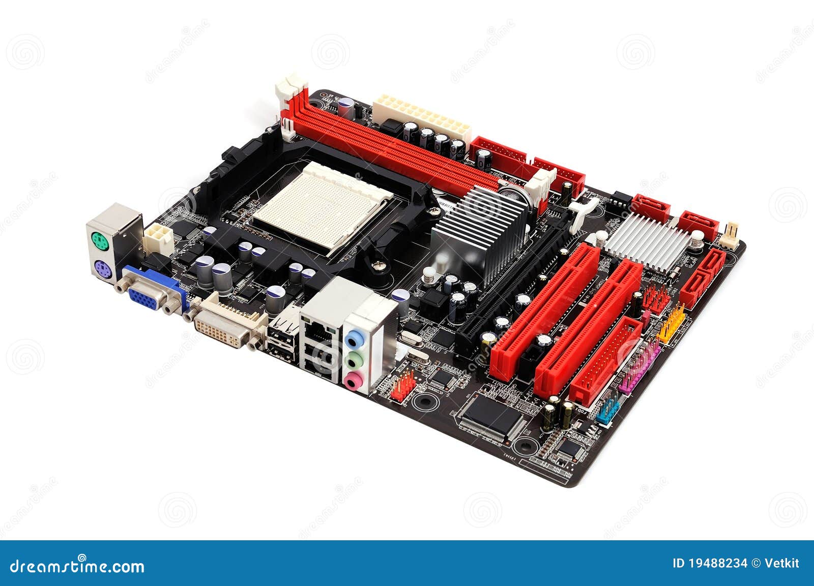 Motherboard stockfoto. Bild von farbe, speicher, ausrüstung 19488234