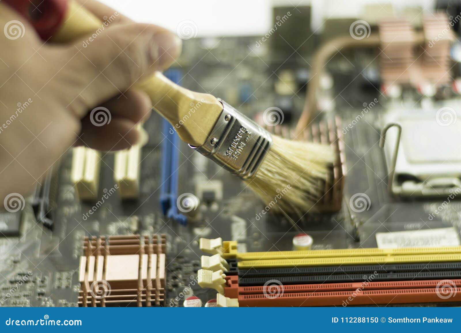 Motherboard Cleaning Brush editorial image. Image of notebook 112288150
