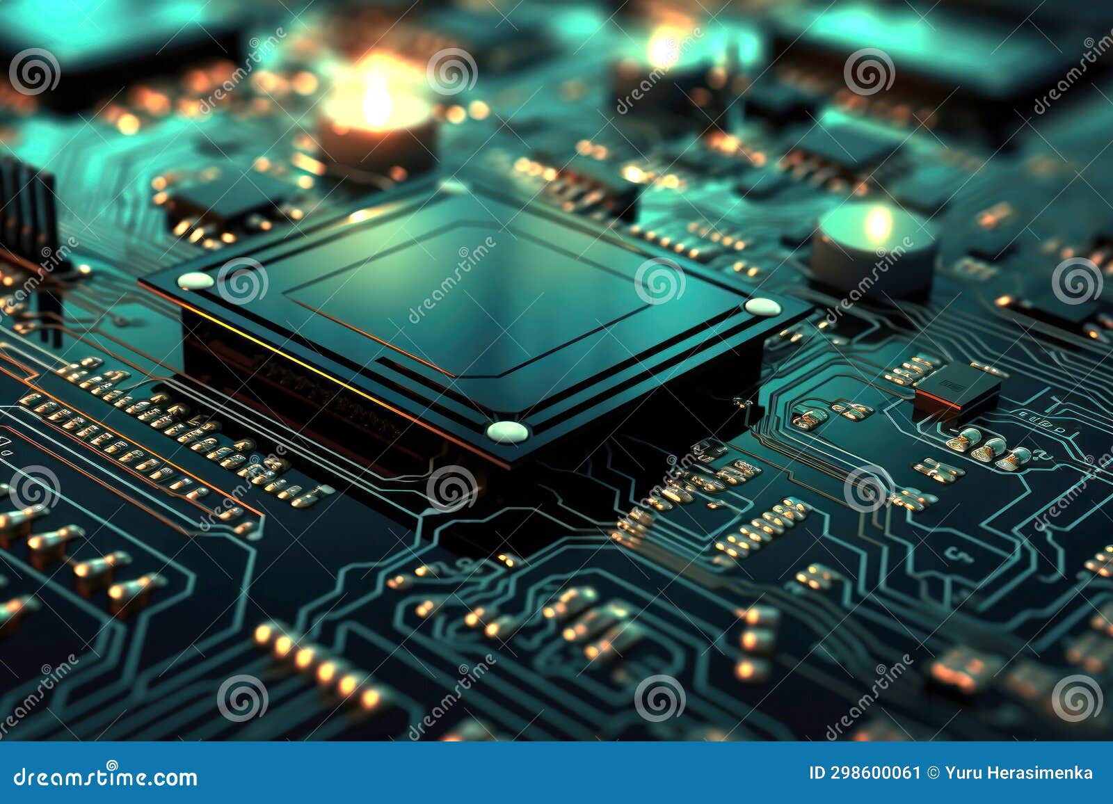 Motherboard of a Computer or Other Electronic Equipment. Closeup Stock