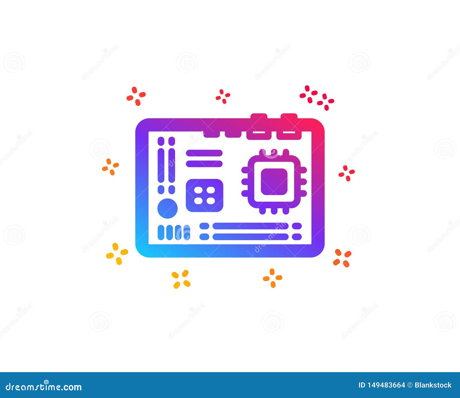 Download Motherboard Icon. Computer Component Hardware Sign. Vector Stock Vector - Illustration of data ...