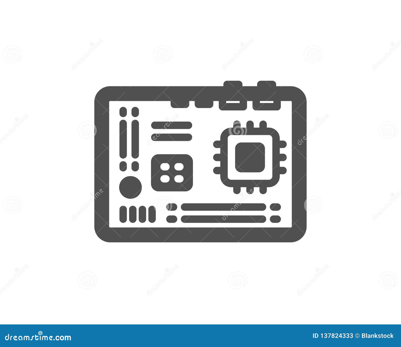 Download Motherboard Icon. Computer Component Hardware Sign. Vector Stock Vector - Illustration of ...