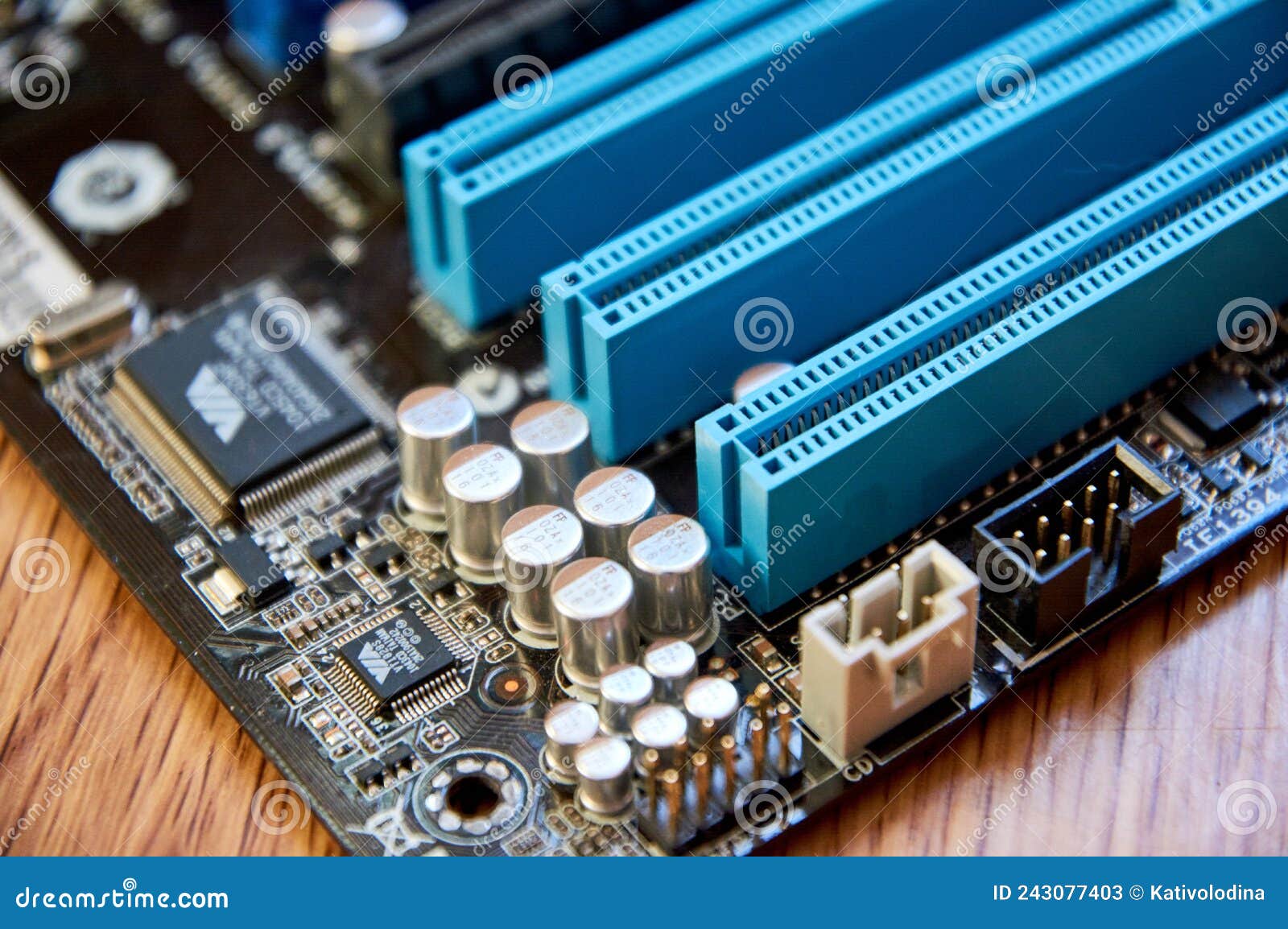 Motherboard IEEE 1394a Audio Codec and Controller Chips Stock Image