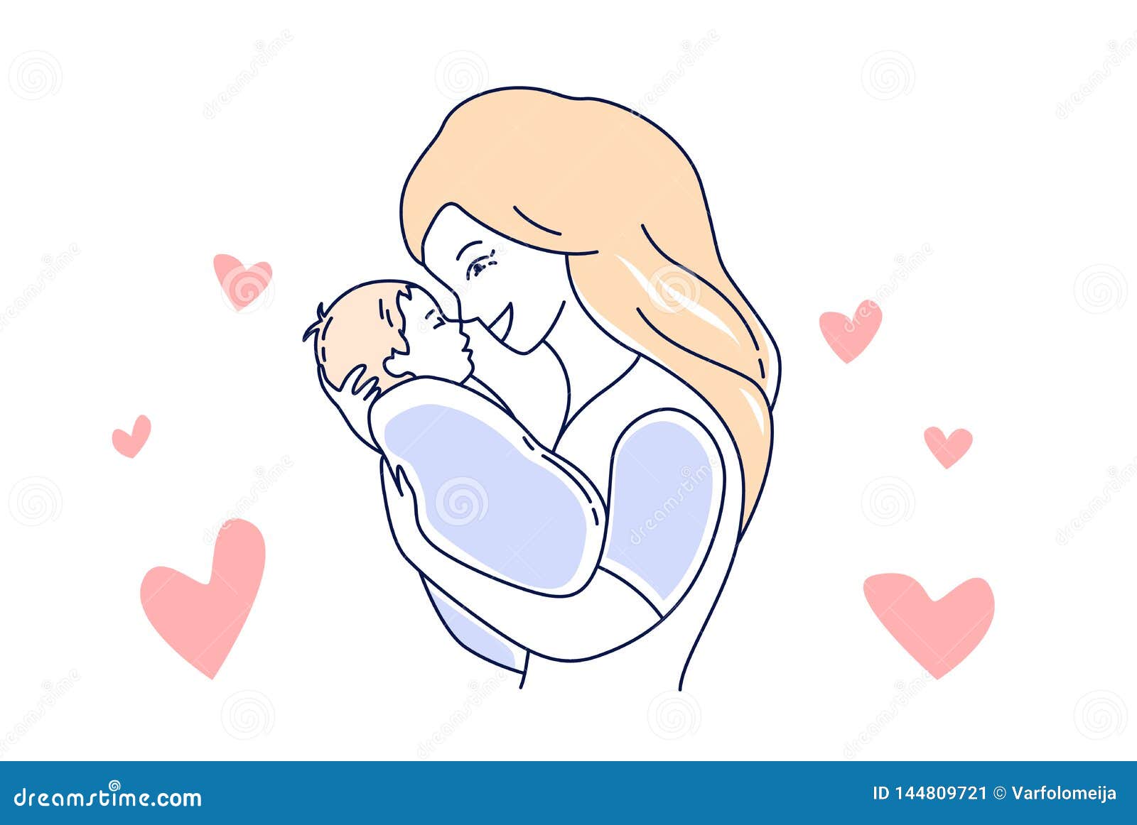Motherhood. Mother Love and Child Stock Vector - Illustration of ...