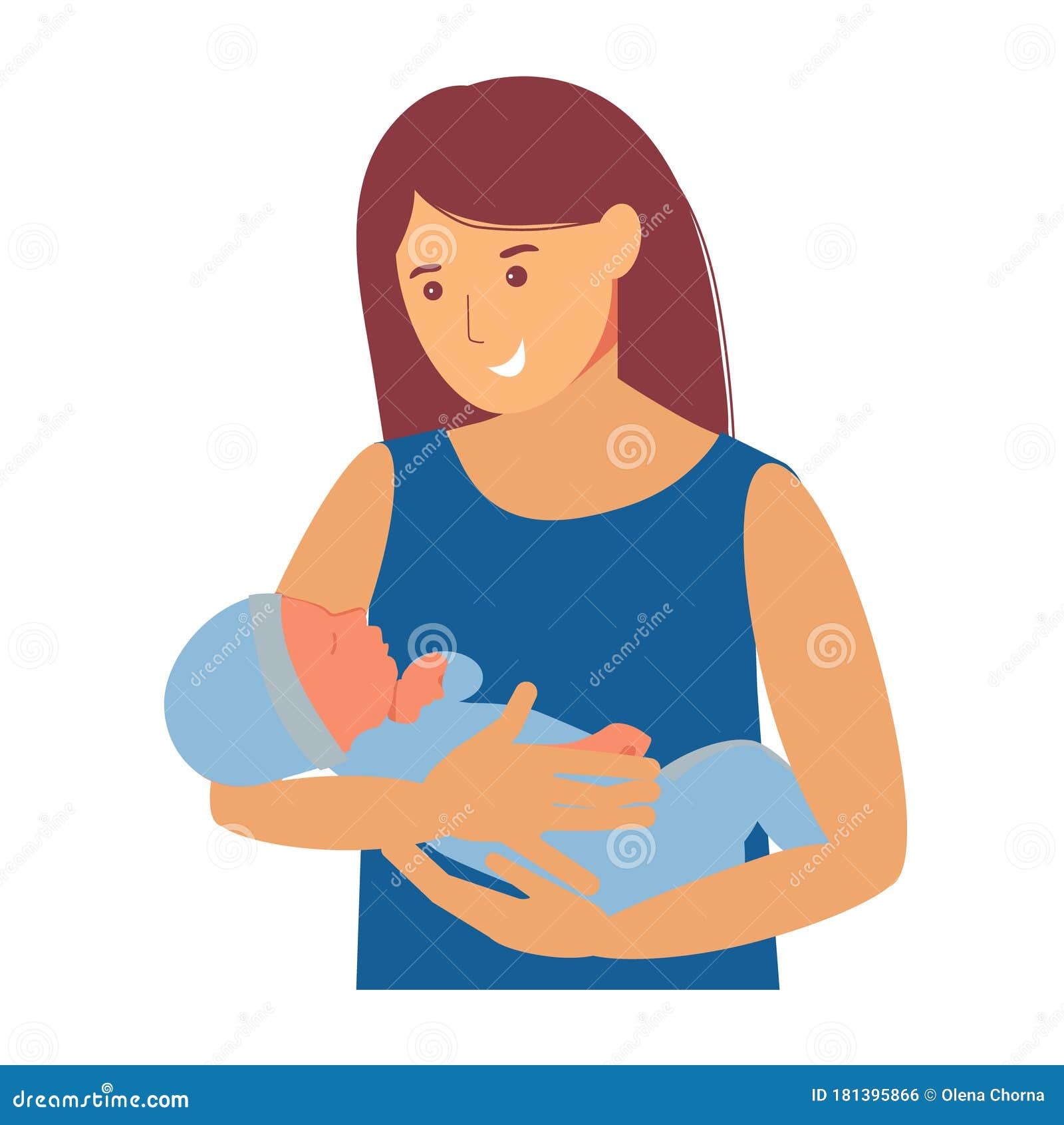 Motherhood. Woman with a Baby in Her Arms. Breastfeeding Infant. Baby ...